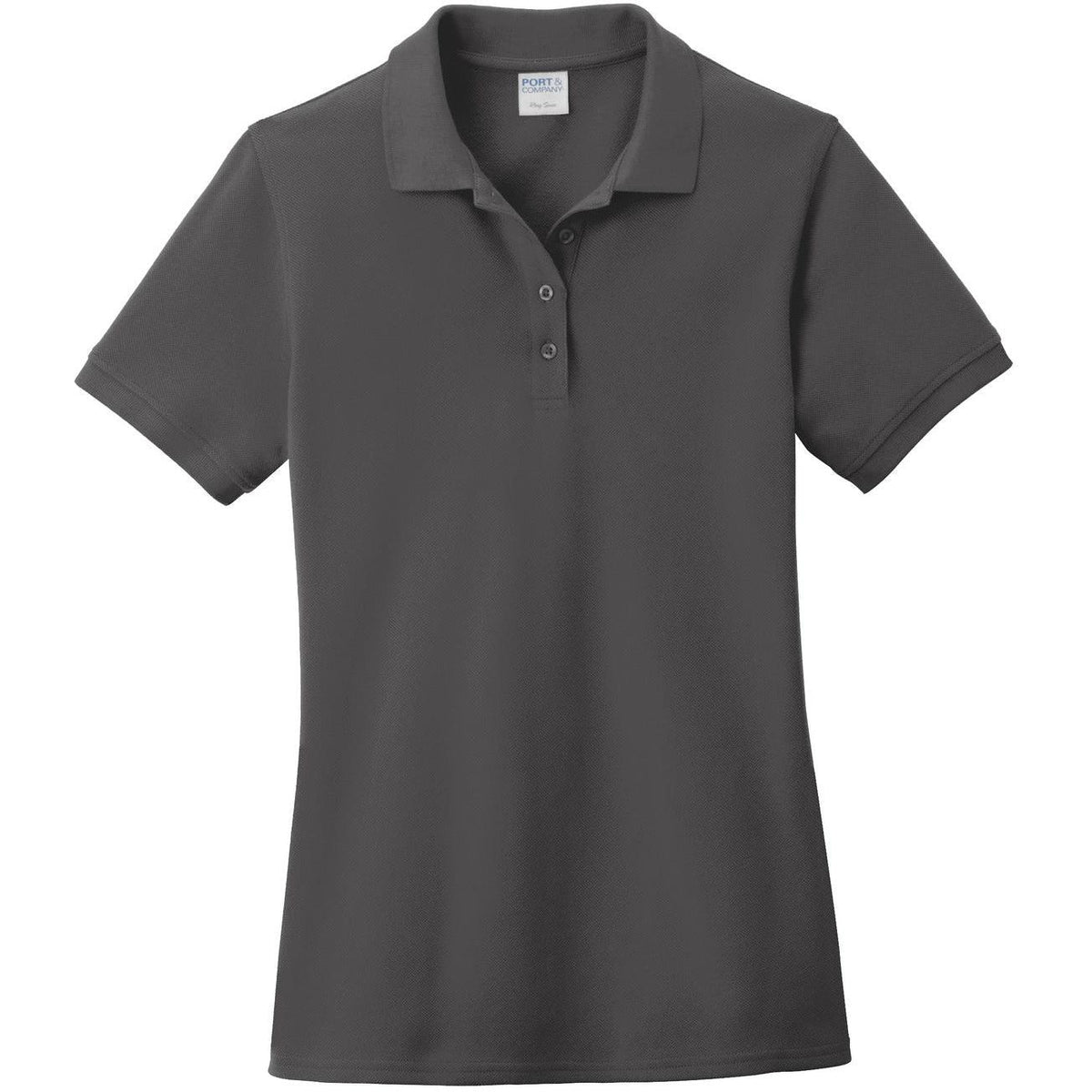 no-logo CLOSEOUT - Port Authority Ladies Ring Spun Pique Polo-Discontinued-Port Authority-Charcoal-XS-Thread Logic