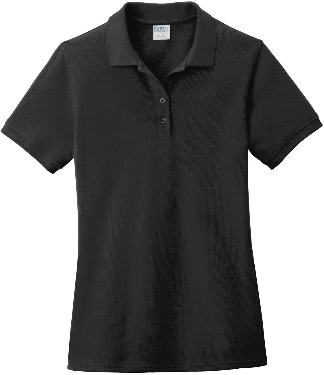 No-Logo CLOSEOUT - Port Authority Ladies Ring Spun Pique Polo-Discontinued-Port Authority-Jet Black-XS-Thread Logic