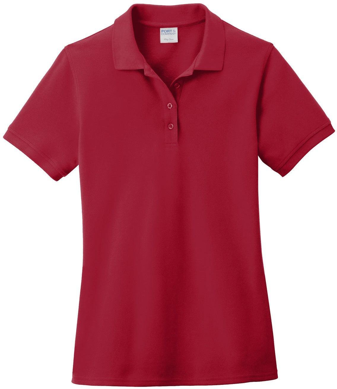 No-Logo CLOSEOUT - Port Authority Ladies Ring Spun Pique Polo-Discontinued-Port Authority-Red-XS-Thread Logic