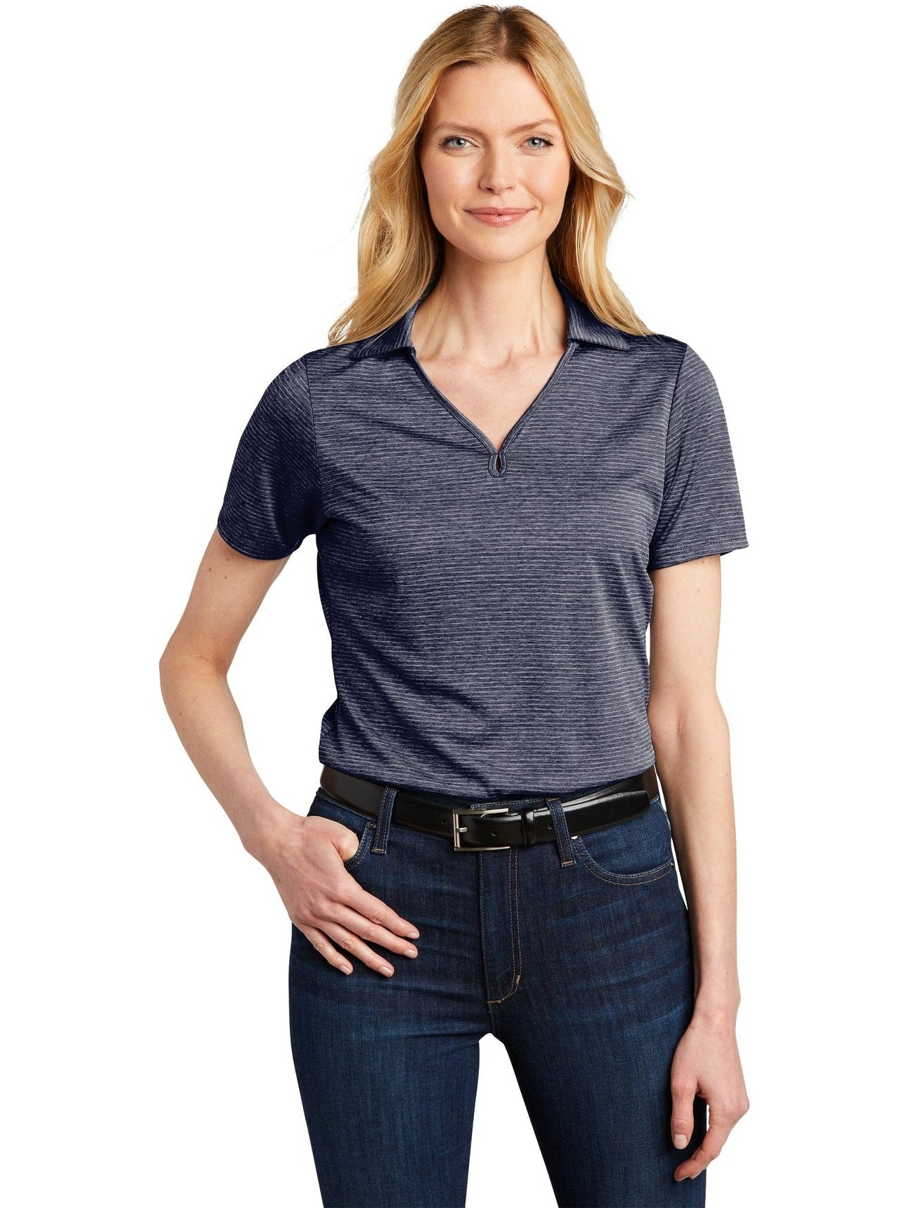 no-logo Port Authority Ladies Shadow Stripe Polo-Regular-Port Authority-Thread Logic