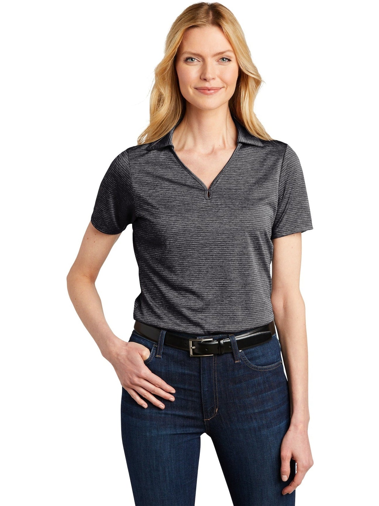 no-logo Port Authority Ladies Shadow Stripe Polo-Regular-Port Authority-Thread Logic