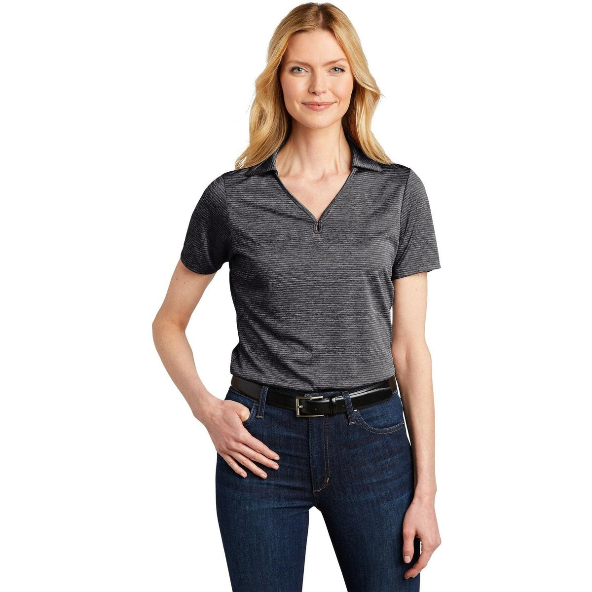 no-logo Port Authority Ladies Shadow Stripe Polo-Regular-Port Authority-Thread Logic