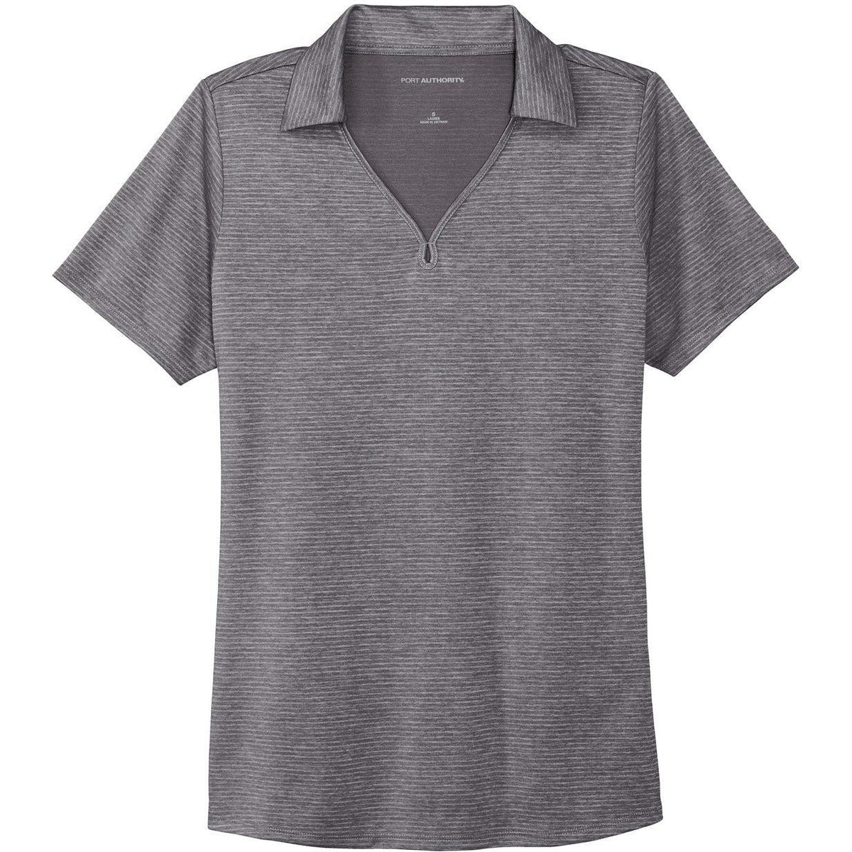 no-logo CLOSEOUT - Port Authority Ladies Shadow Stripe Polo-Discontinued-Port Authority-Shadow Grey-XS-Thread Logic