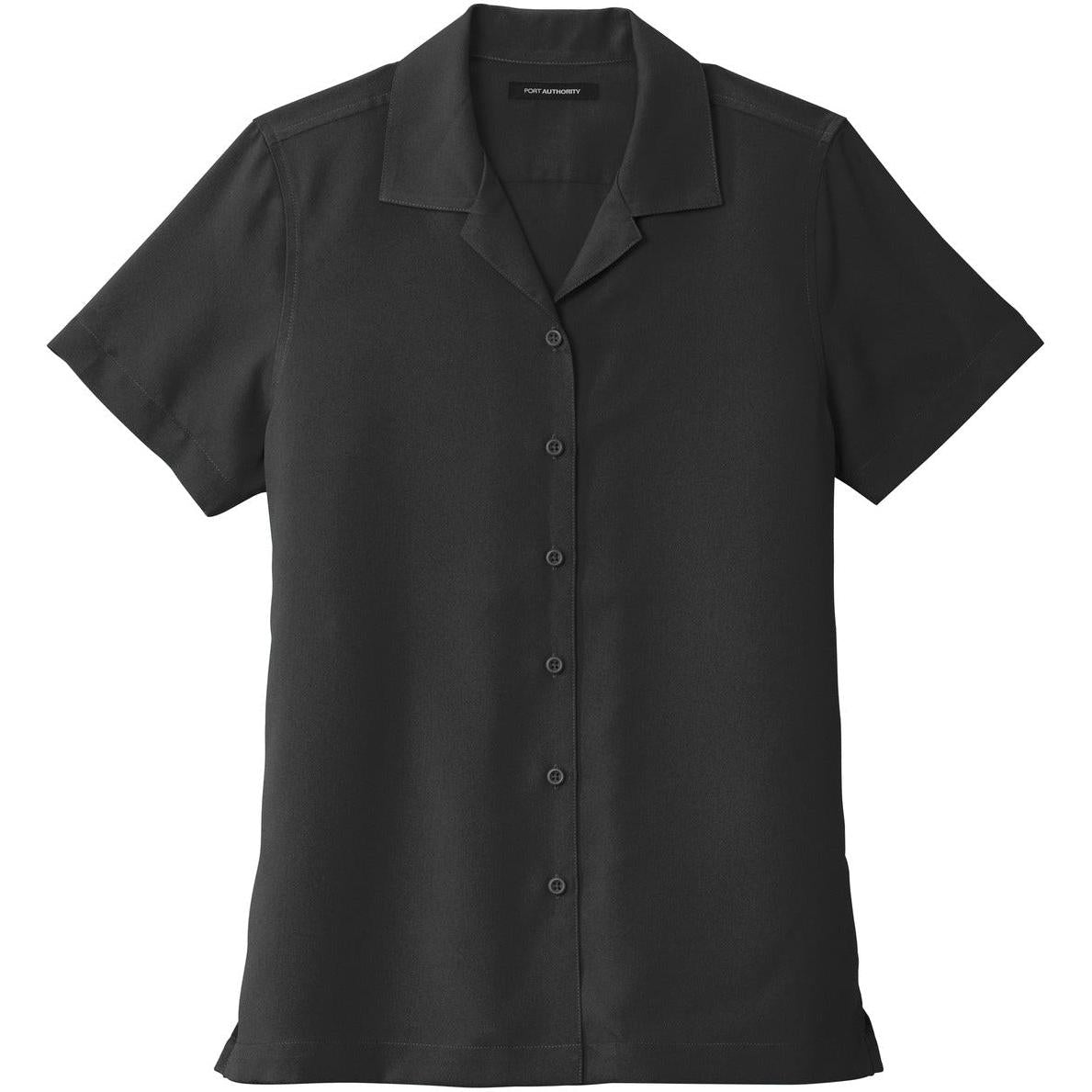 no-logo Port Authority Women's Short Sleeve Performance Staff Shirt-Dress Shirts-Port Authority-Black-XS-Thread Logic