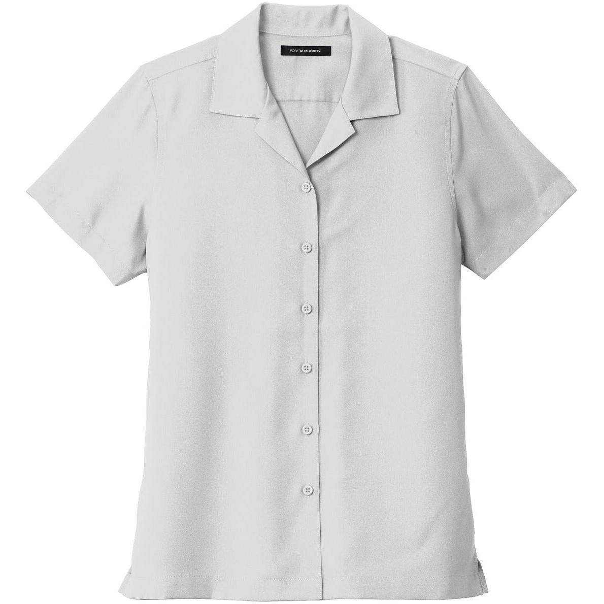 no-logo Port Authority Women's Short Sleeve Performance Staff Shirt-Dress Shirts-Port Authority-Silver-XS-Thread Logic