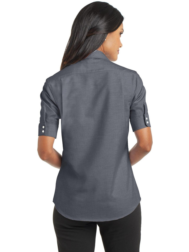 no-logo Port Authority Ladies Short Sleeve SuperPro Oxford Shirt-Regular-Port Authority-Thread Logic