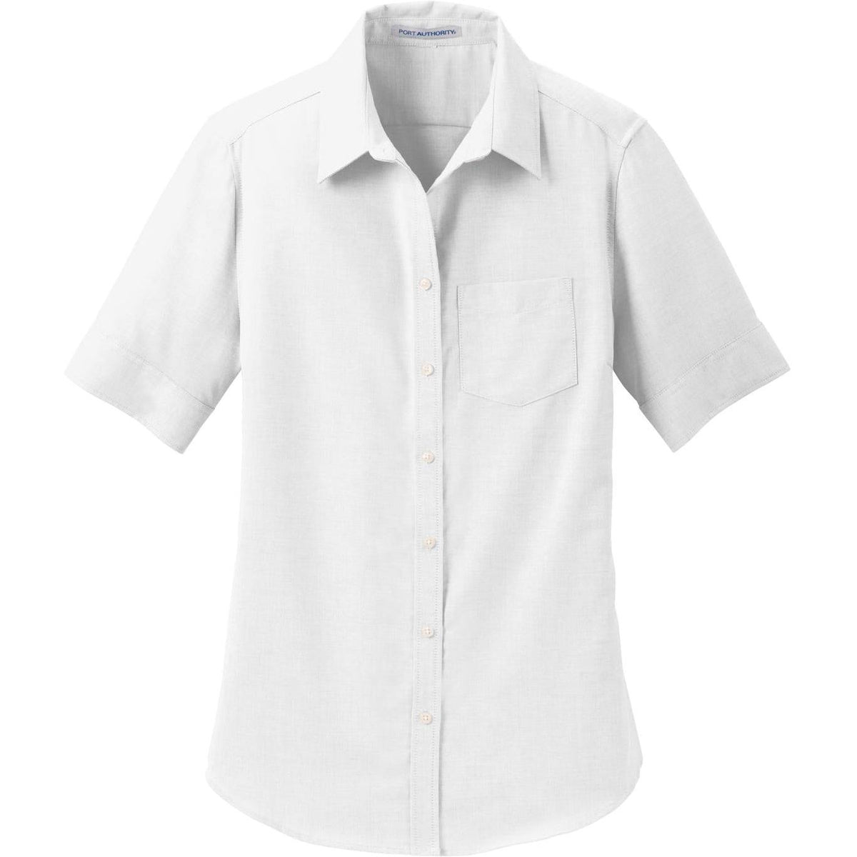 no-logo Port Authority Women's Short Sleeve SuperPro Oxford Shirt-Dress Shirts-Port Authority-White-S-Thread Logic