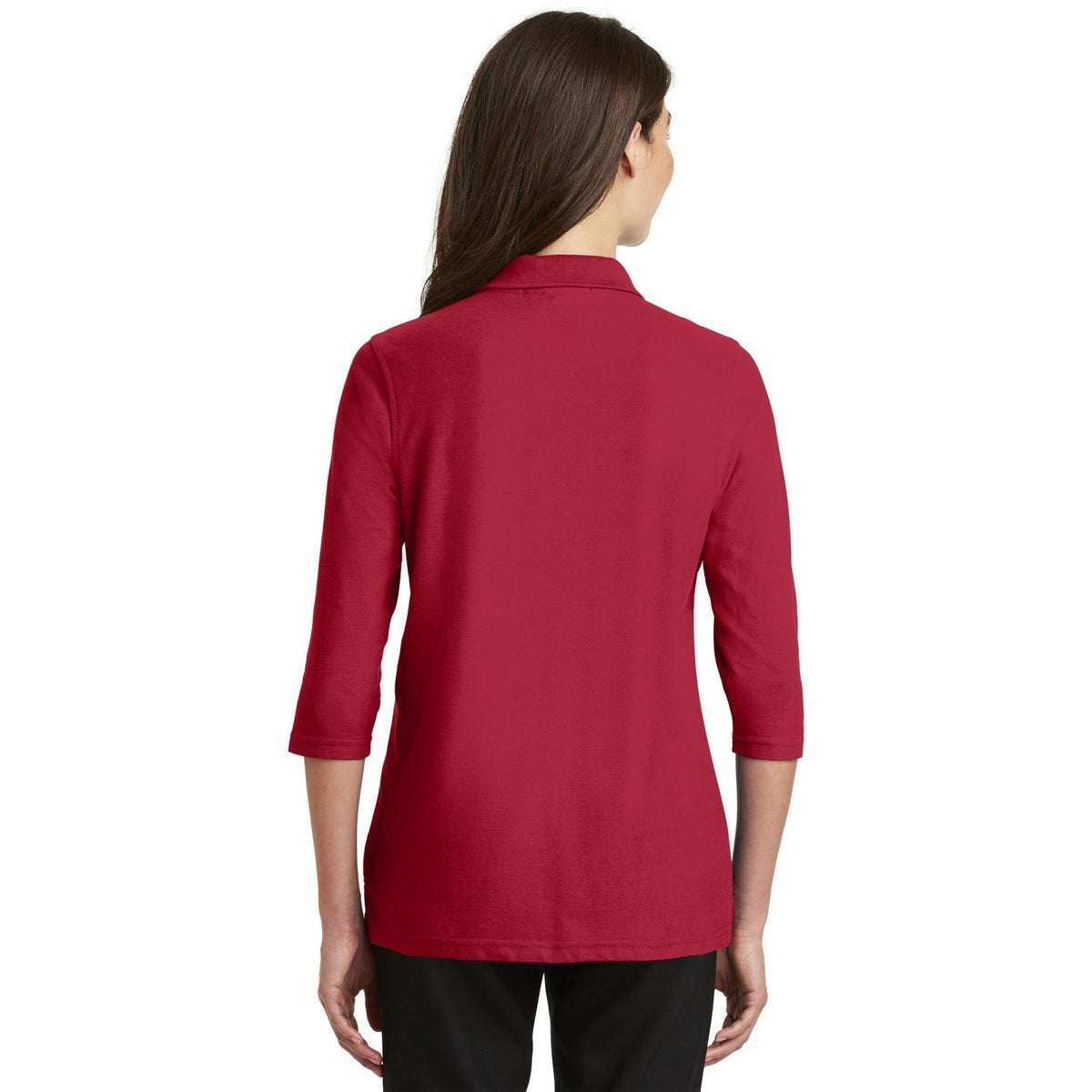 no-logo Port Authority Women's Silk Touch 3/4 Sleeve Polo-Polos-Port Authority-Thread Logic
