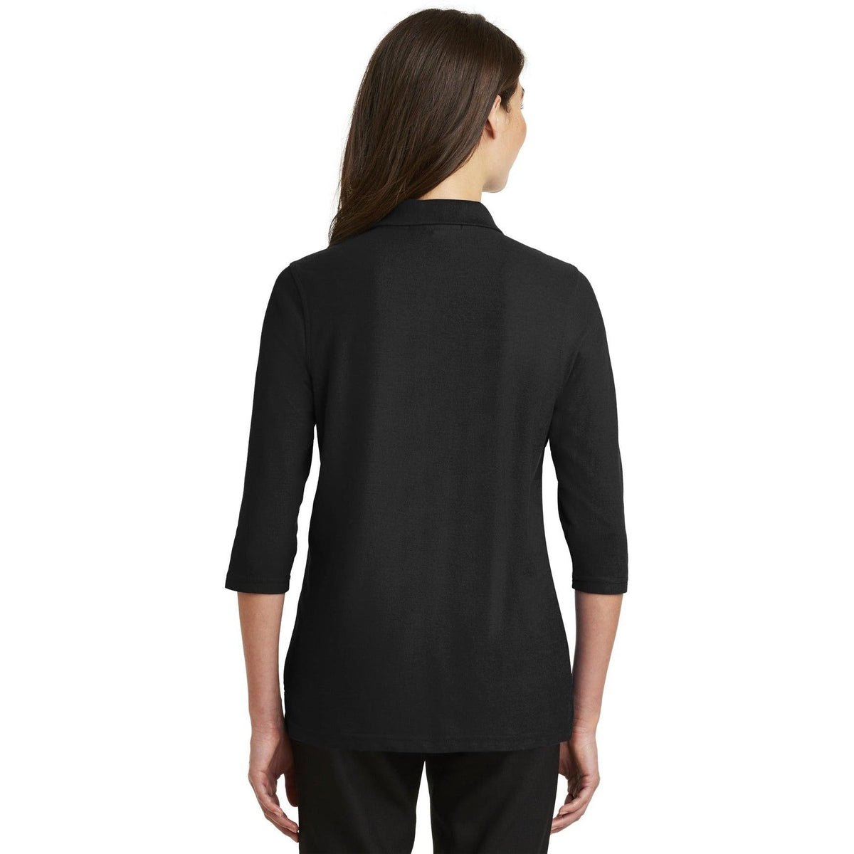 no-logo Port Authority Women's Silk Touch 3/4 Sleeve Polo-Polos-Port Authority-Thread Logic