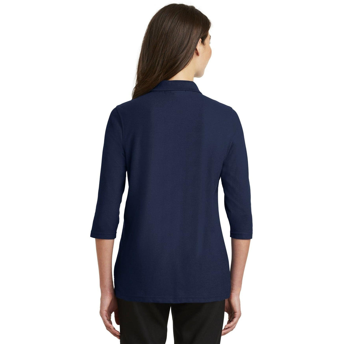 no-logo Port Authority Women's Silk Touch 3/4 Sleeve Polo-Polos-Port Authority-Thread Logic