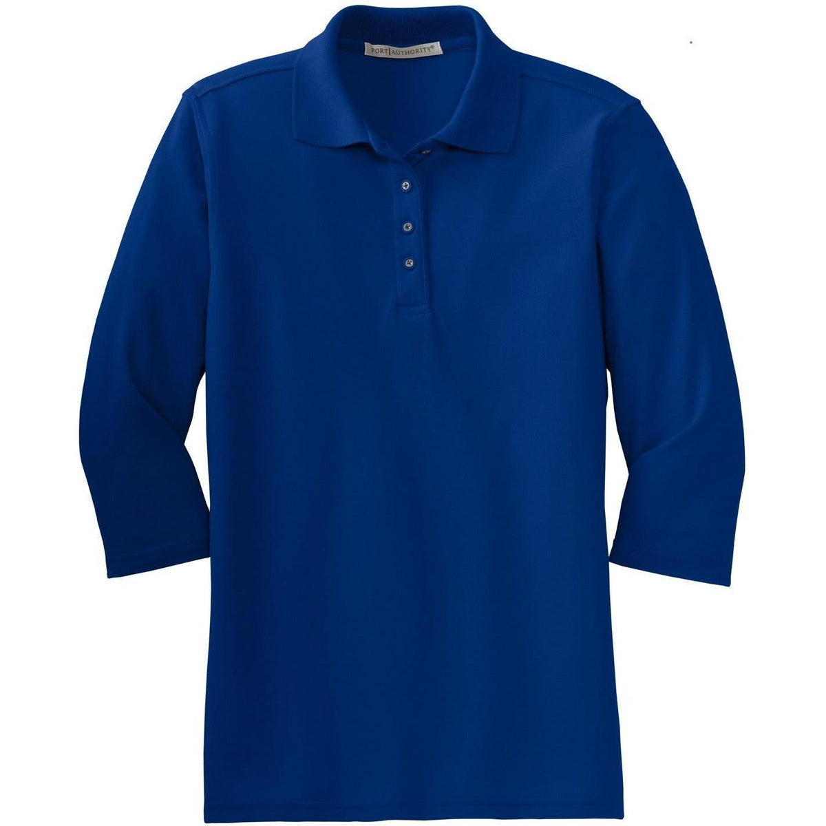 no-logo Port Authority Women's Silk Touch 3/4 Sleeve Polo-Polos-Port Authority-Royal-XS-Thread Logic