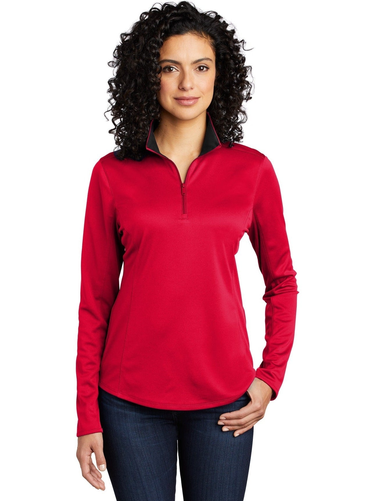 no-logo Port Authority Ladies Silk Touch Performance 1/4-Zip-Regular-Port Authority-Thread Logic