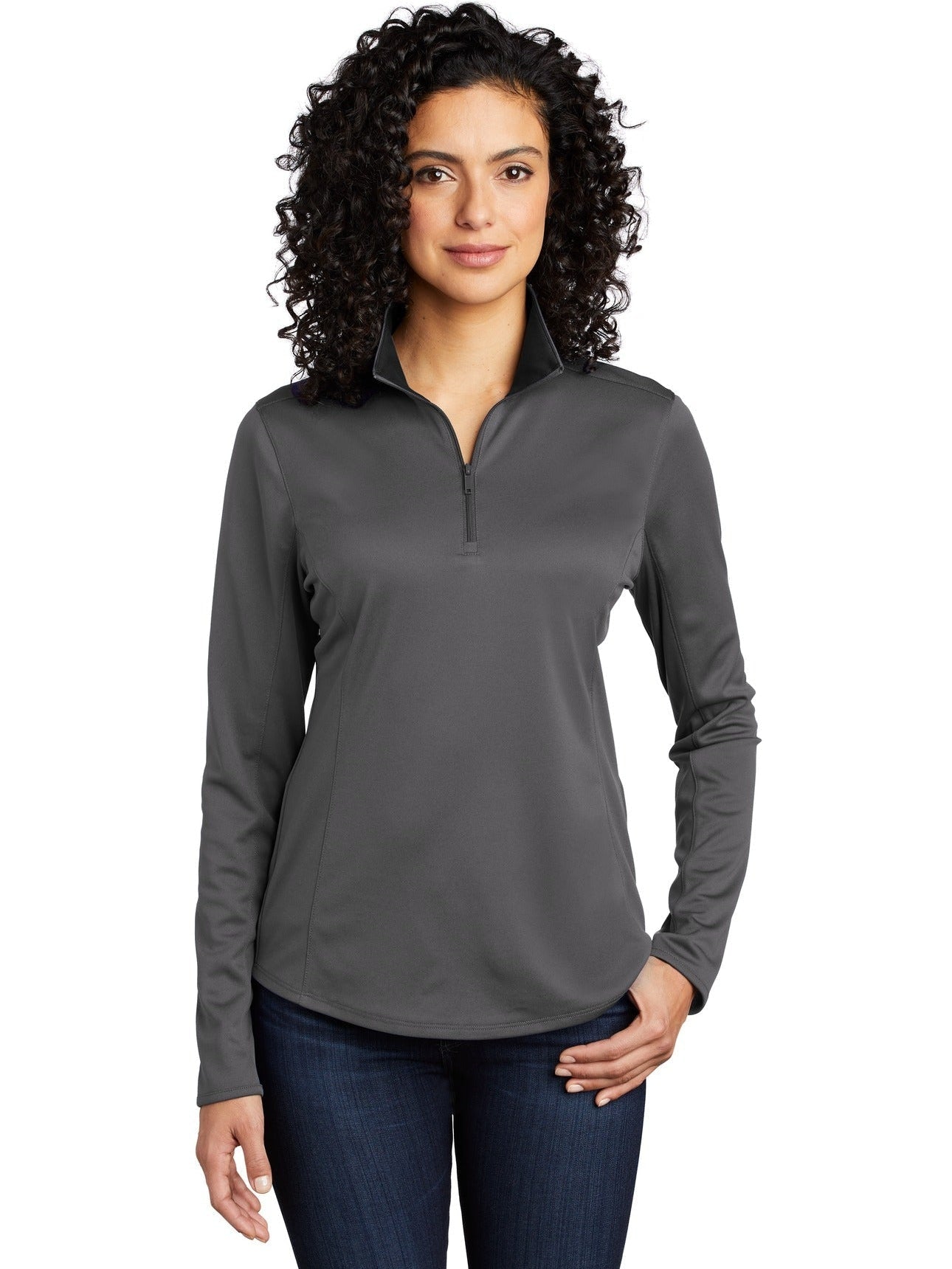 no-logo Port Authority Ladies Silk Touch Performance 1/4-Zip-Regular-Port Authority-Thread Logic