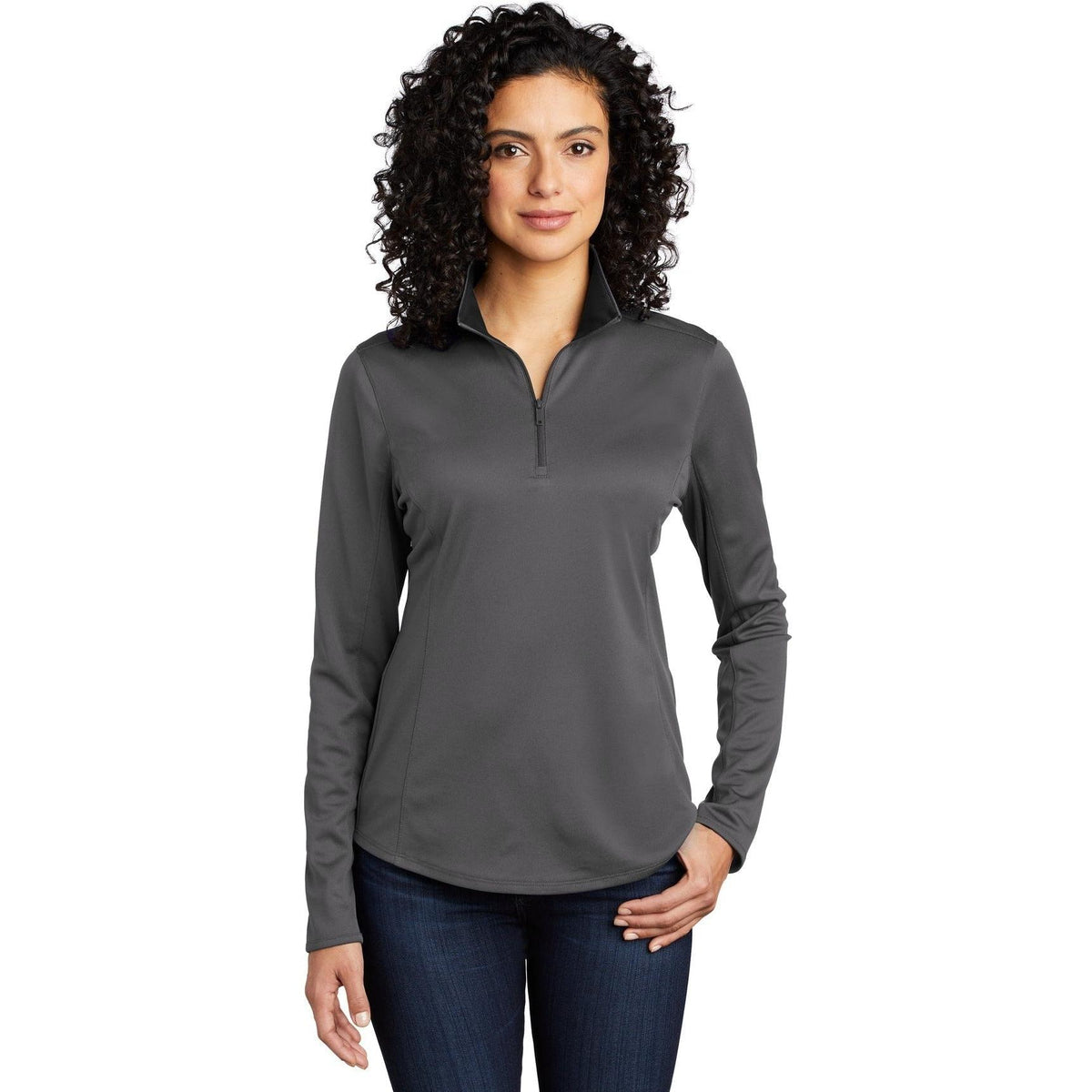 no-logo Port Authority Women's Silk Touch Performance 1/4-Zip-Quarter Zips-Port Authority-Thread Logic