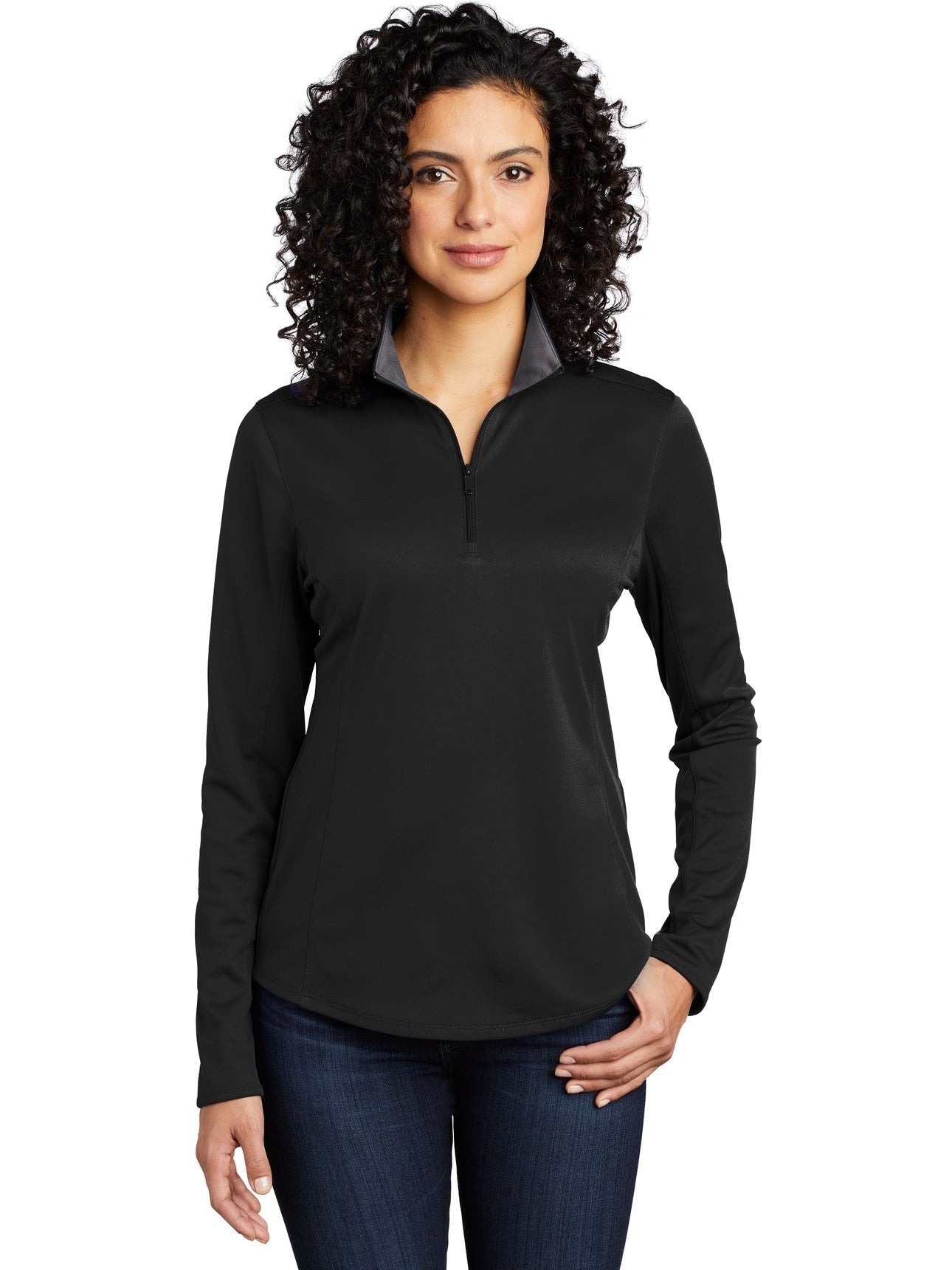 no-logo Port Authority Ladies Silk Touch Performance 1/4-Zip-Regular-Port Authority-Thread Logic