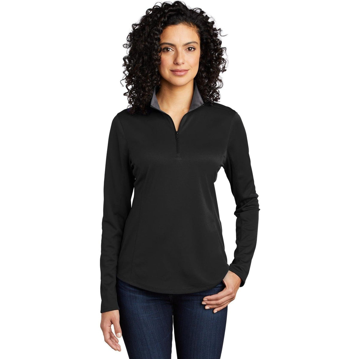 no-logo Port Authority Women's Silk Touch Performance 1/4-Zip-Quarter Zips-Port Authority-Thread Logic