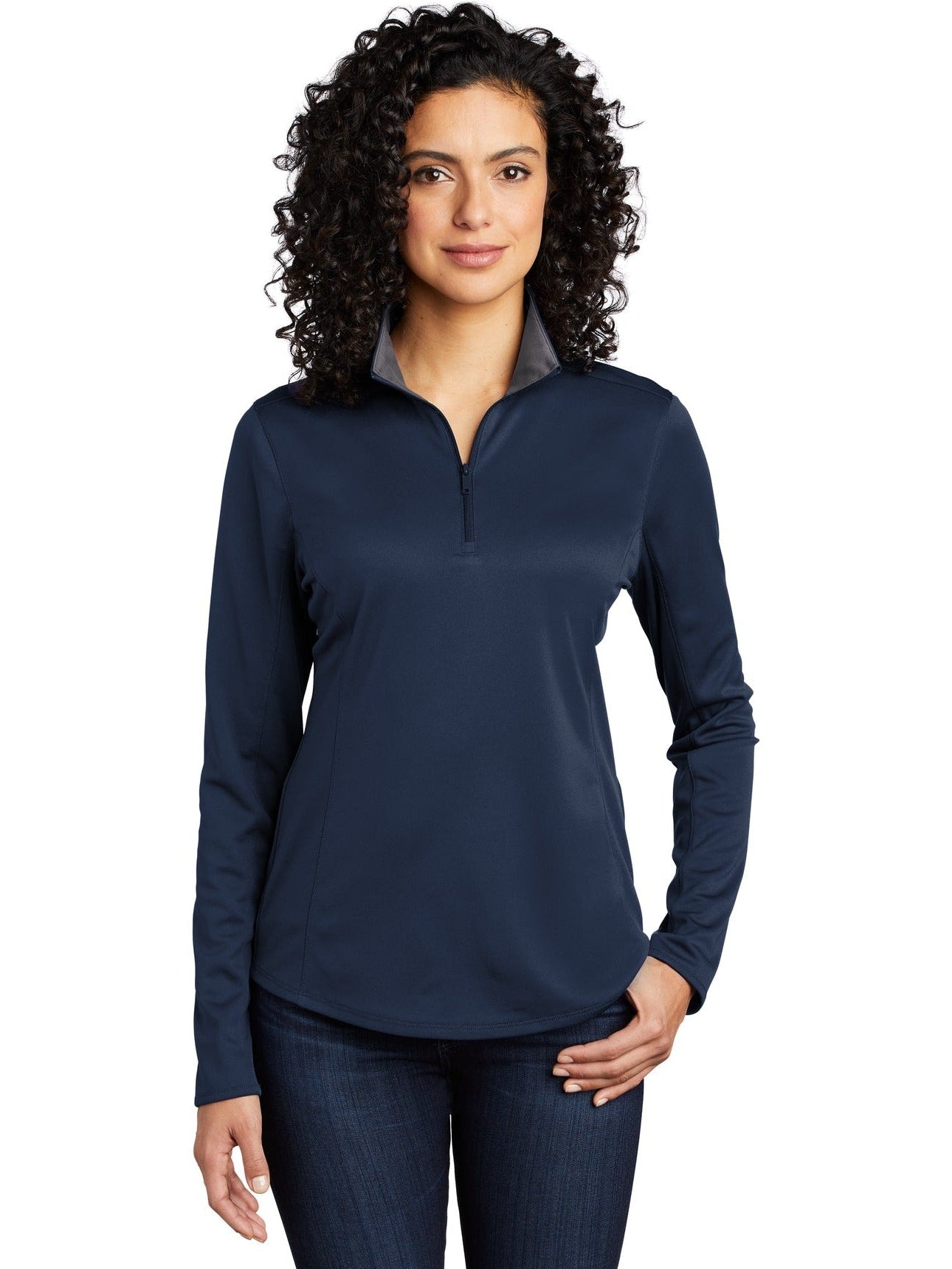 no-logo Port Authority Ladies Silk Touch Performance 1/4-Zip-Regular-Port Authority-Thread Logic