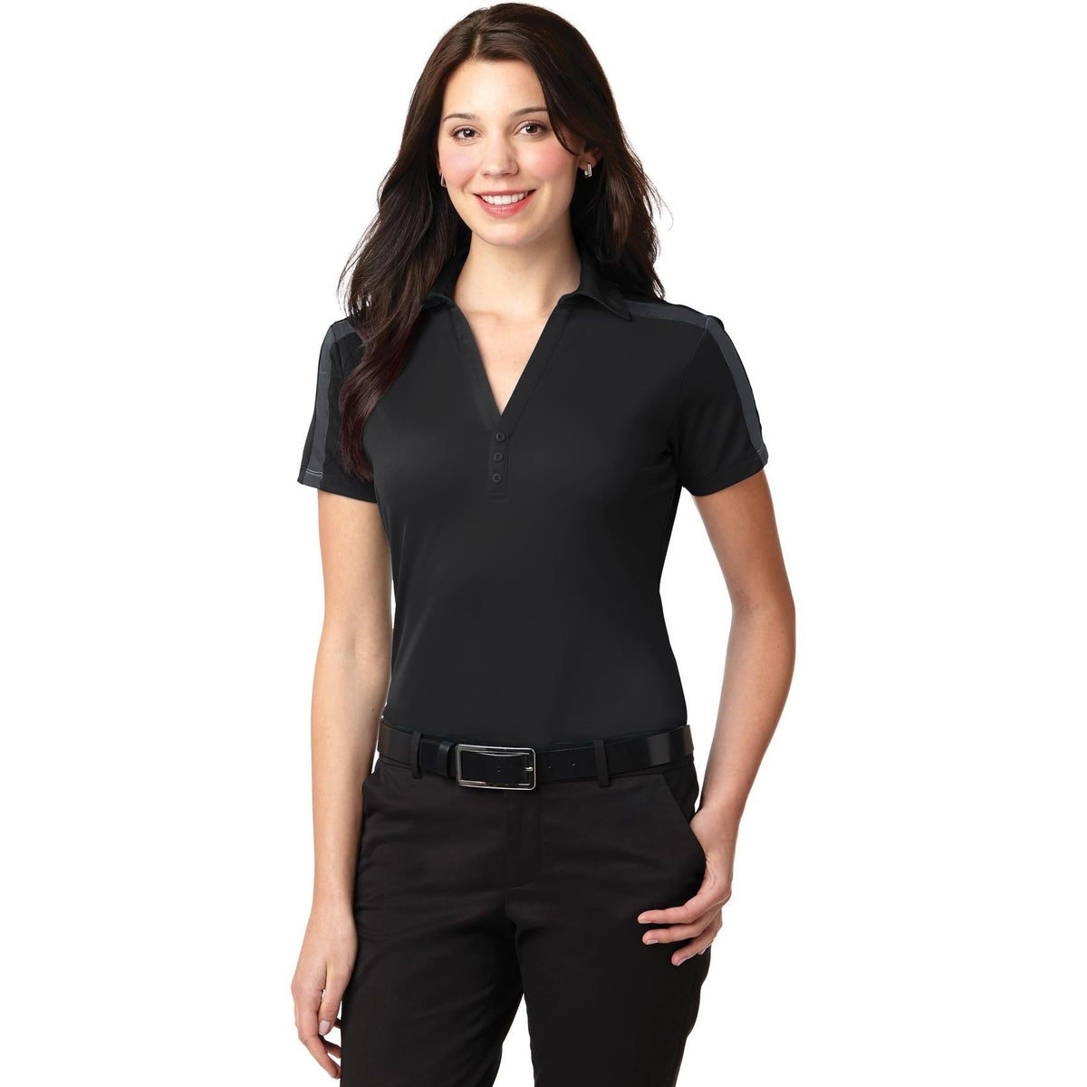no-logo Port Authority Women's Silk Touch Performance Colorblock Stripe-Regular-Port Authority-Thread Logic