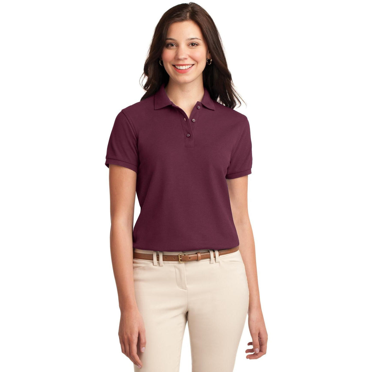 no-logo Port Authority Women's Silk Touch Polo-Regular-Port Authority-Thread Logic