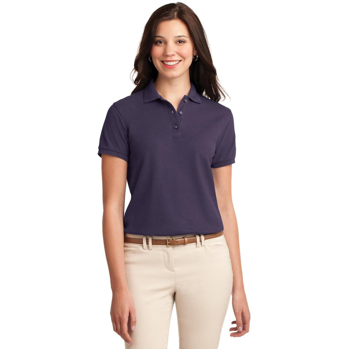 no-logo Port Authority Women's Silk Touch Polo-Regular-Port Authority-Thread Logic