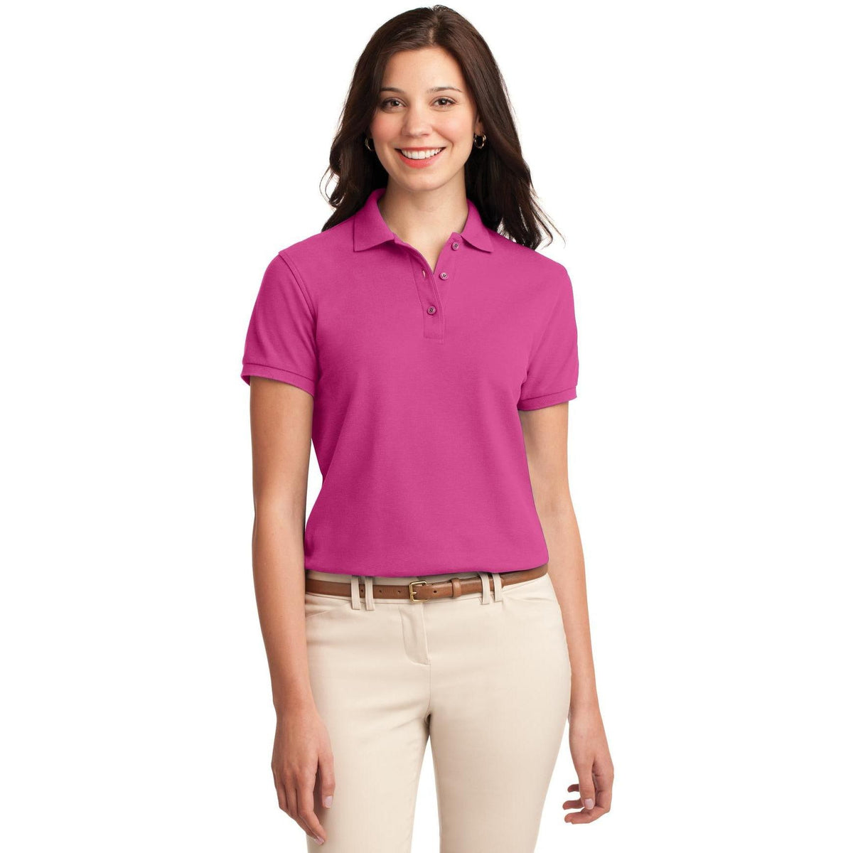 no-logo Port Authority Women's Silk Touch Polo-Regular-Port Authority-Thread Logic