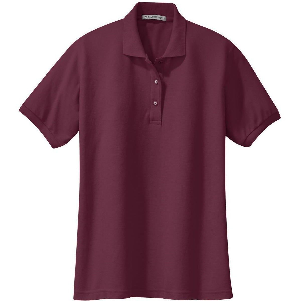 logo-left Port Authority Women's Silk Touch Polo-Regular-Port Authority-Burgundy-XS-Thread Logic