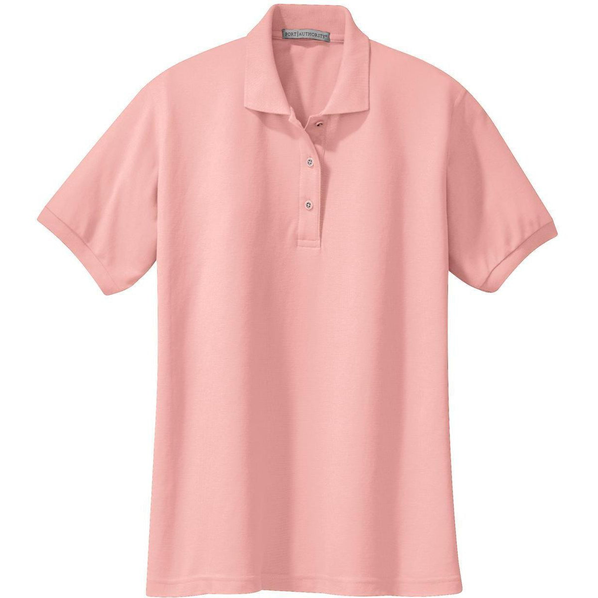 logo-left Port Authority Women's Silk Touch Polo-Regular-Port Authority-Light Pink-XS-Thread Logic