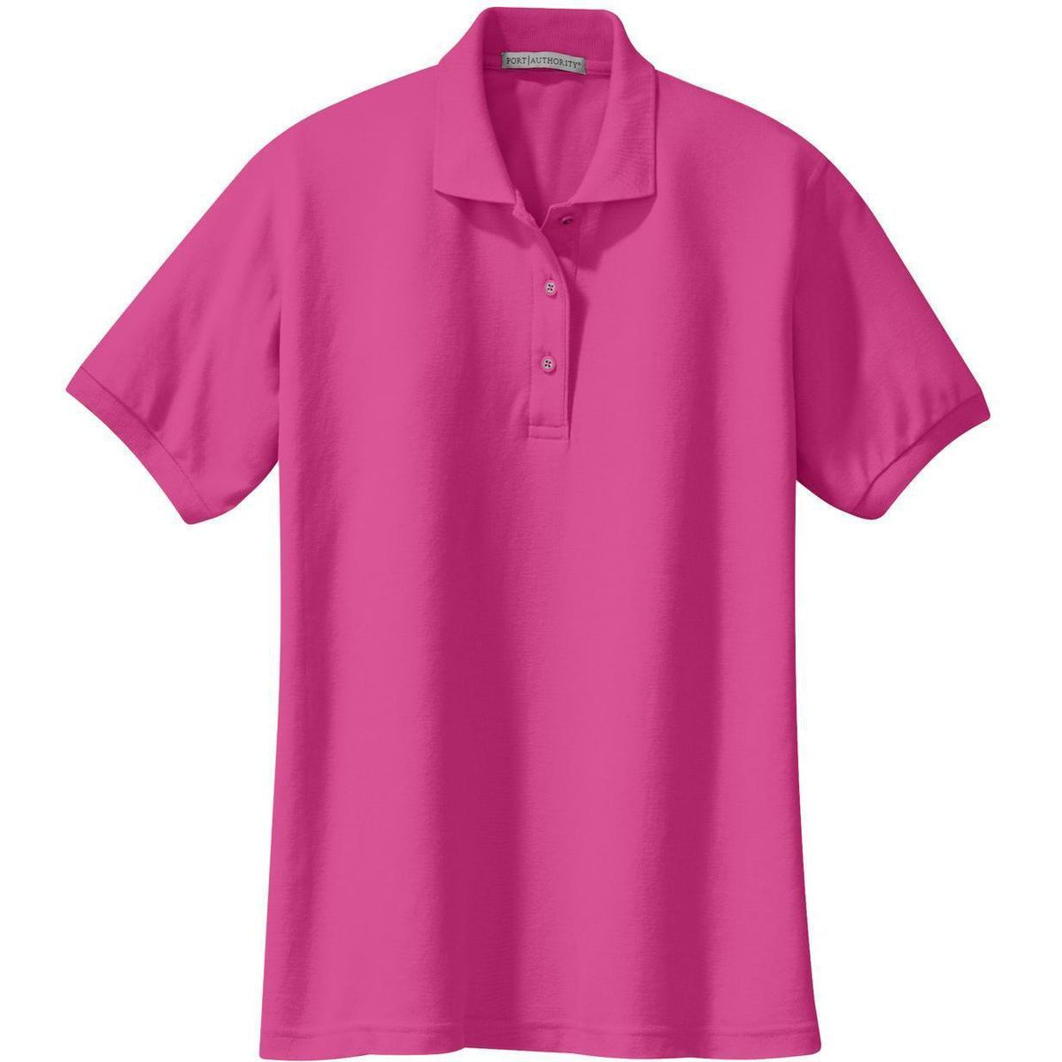 logo-left Port Authority Women's Silk Touch Polo-Regular-Port Authority-Tropical Pink-XS-Thread Logic