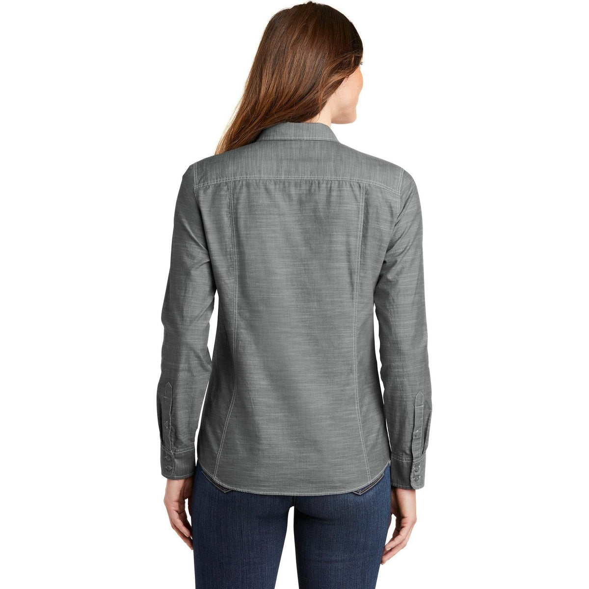 no-logo Port Authority Women's Slub Chambray Shirt-Dress Shirts-Port Authority-Thread Logic