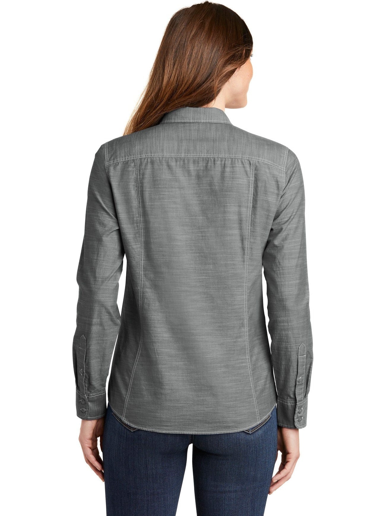 no-logo Port Authority Ladies Slub Chambray Shirt-Regular-Port Authority-Thread Logic