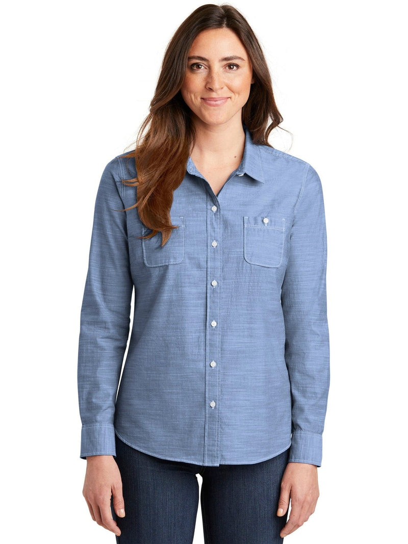 no-logo Port Authority Ladies Slub Chambray Shirt-Regular-Port Authority-Thread Logic