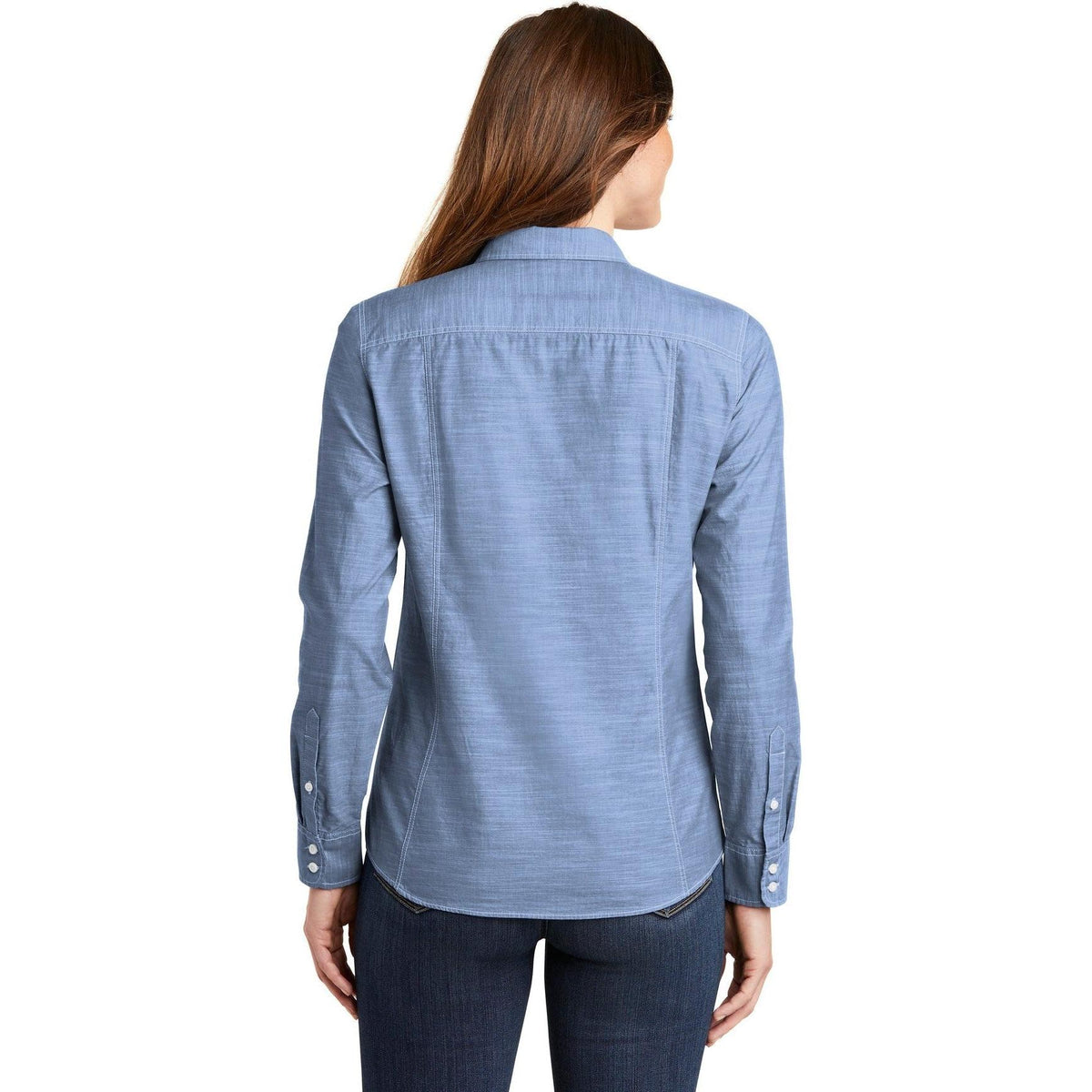 no-logo Port Authority Women's Slub Chambray Shirt-Dress Shirts-Port Authority-Thread Logic
