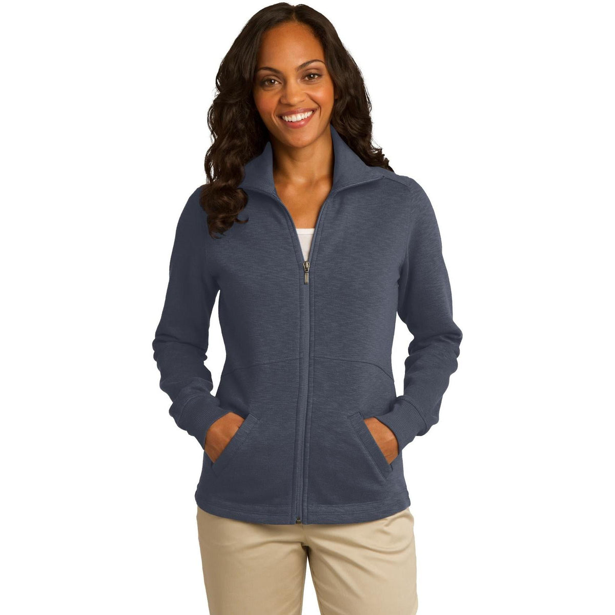 no-logo Port Authority Women's Slub Fleece Full-Zip-Regular-Port Authority-Thread Logic