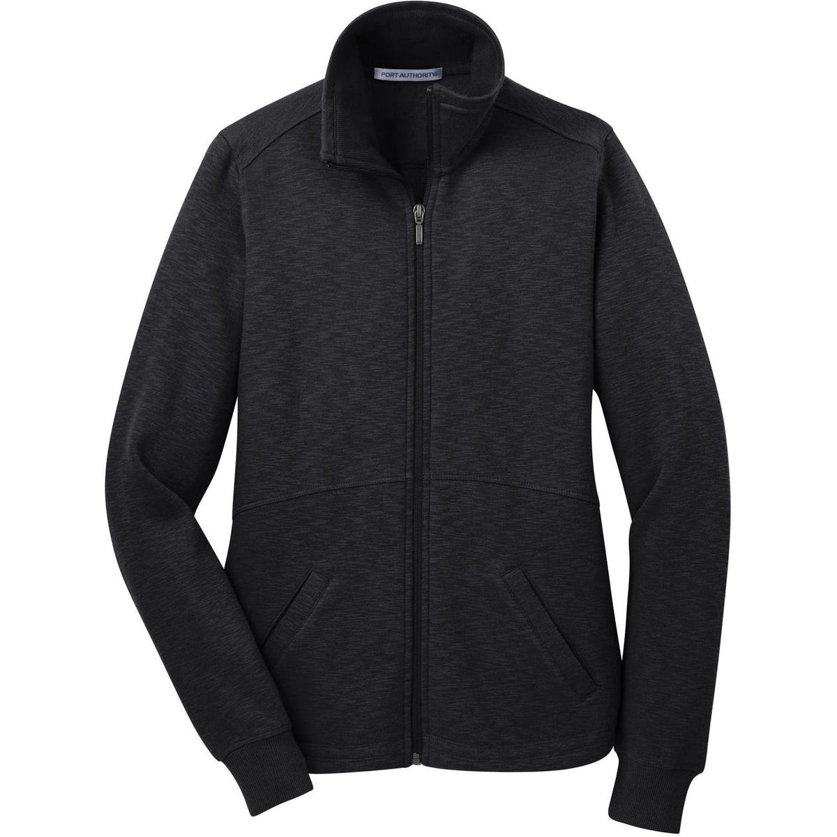 no-logo Port Authority Women's Slub Fleece Full-Zip-Regular-Port Authority-Black-XS-Thread Logic