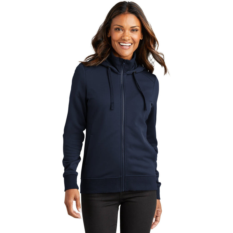 no-logo Port Authority Ladies Smooth Fleece Hooded Jacket-Apparel-Port Authority-Thread Logic