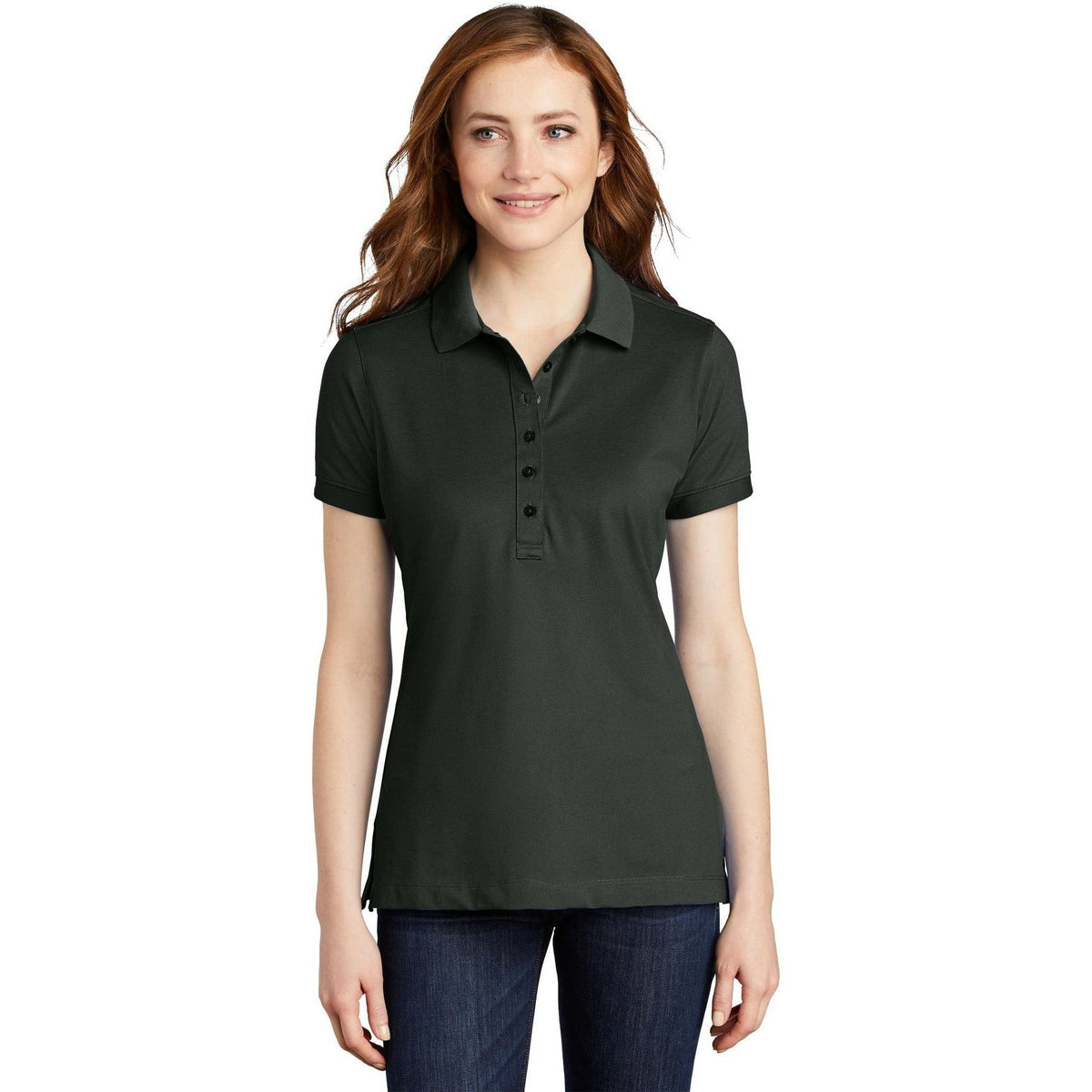 no-logo Port Authority Ladies Stretch Pique Polo-Active-Port Authority-Thread Logic