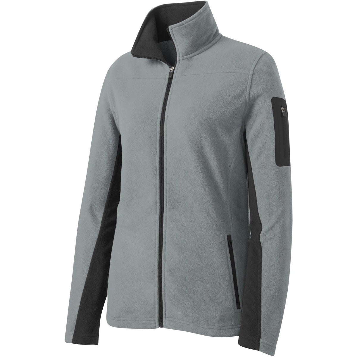 no-logo Port Authority Ladies Summit Fleece Full-Zip Jacket-Regular-Port Authority-Frost Grey/Magnet-S-Thread Logic