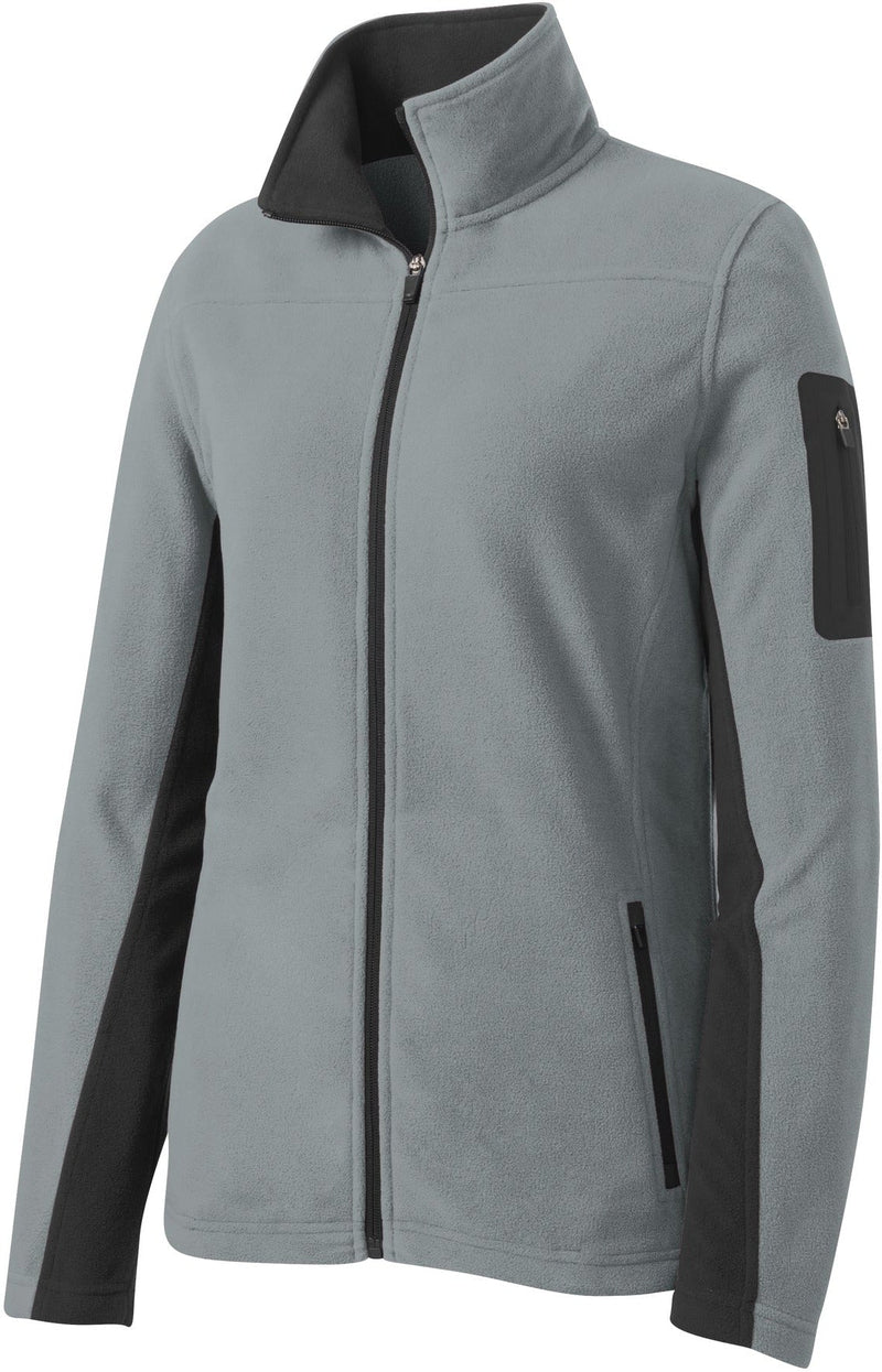 Port Authority Ladies Summit Fleece Full-Zip Jacket-Regular-Port Authority-Frost Grey/Magnet-S-Thread Logic