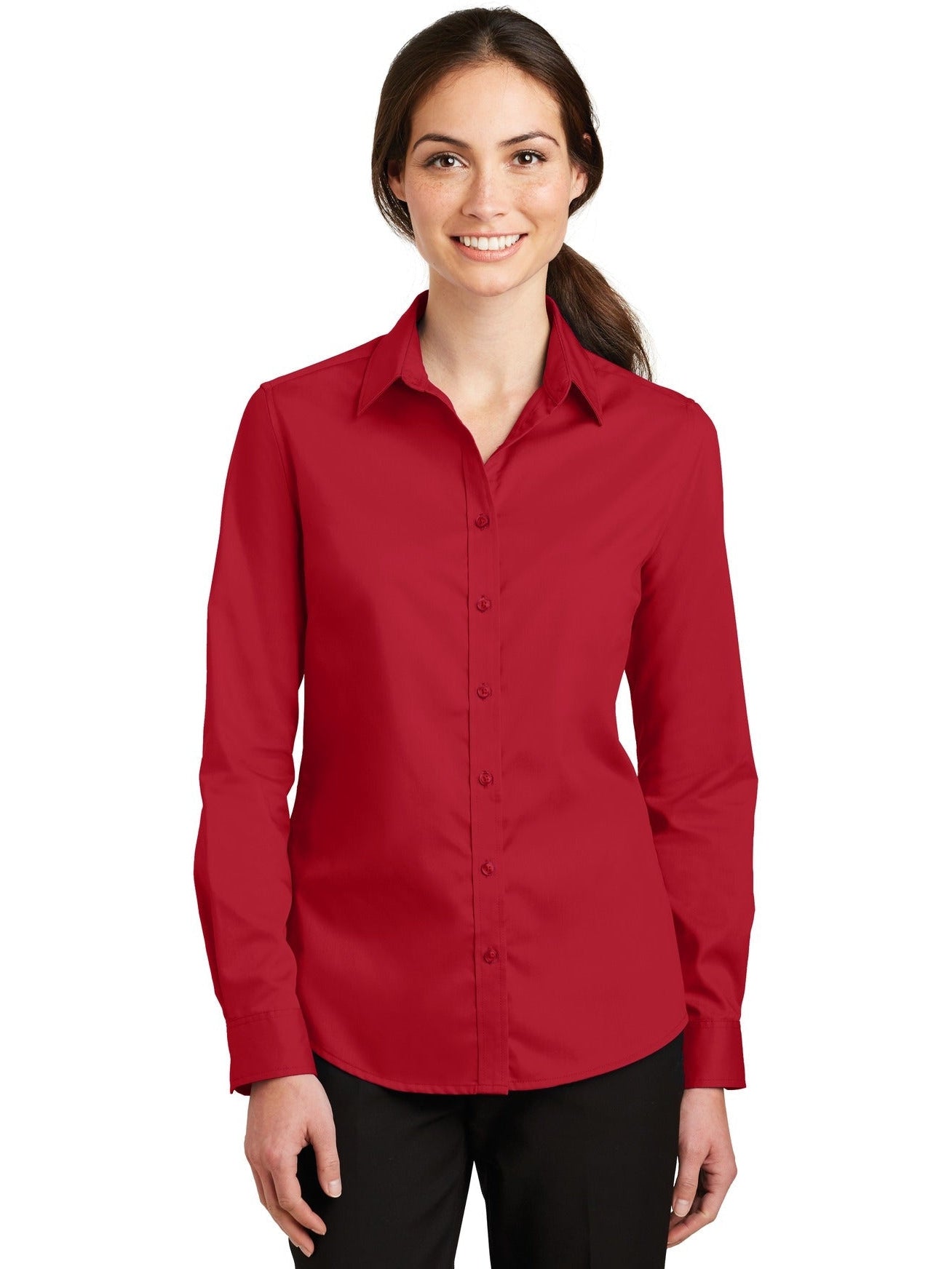 no-logo Port Authority Ladies Superpro Twill Shirt-Regular-Port Authority-Thread Logic