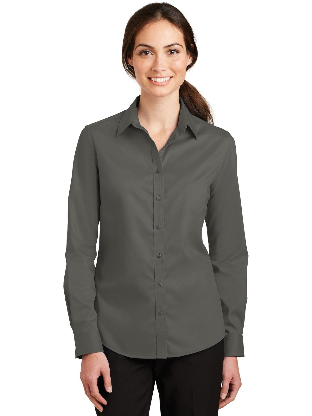no-logo Port Authority Ladies Superpro Twill Shirt-Regular-Port Authority-Thread Logic