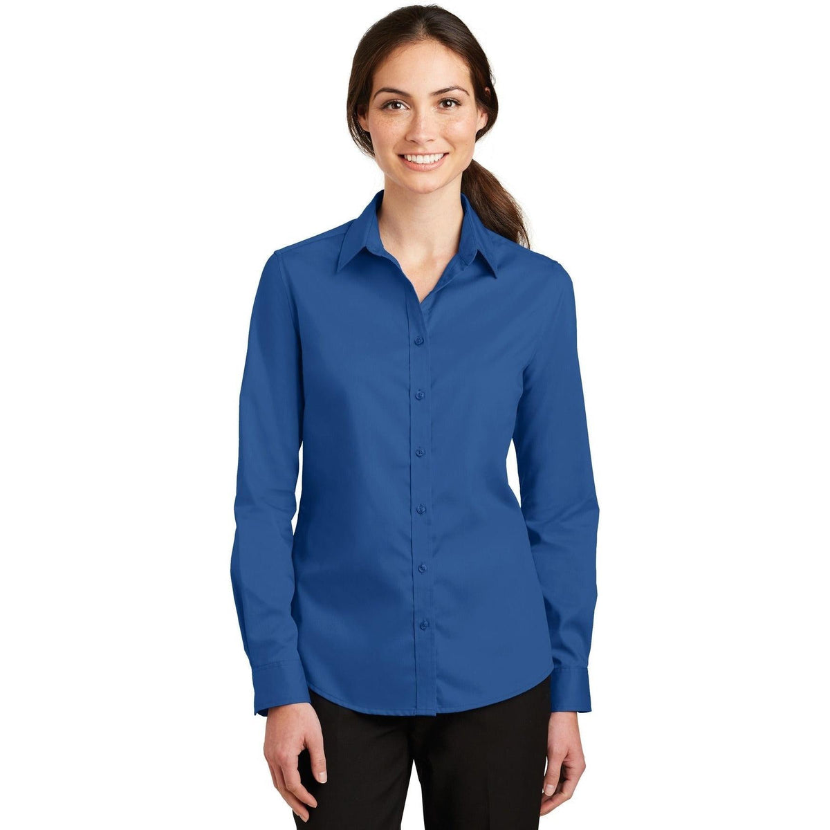 no-logo Port Authority Ladies Superpro Twill Shirt-Regular-Port Authority-Thread Logic