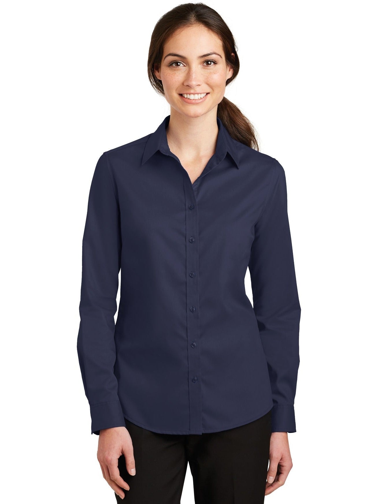 no-logo Port Authority Ladies Superpro Twill Shirt-Regular-Port Authority-Thread Logic
