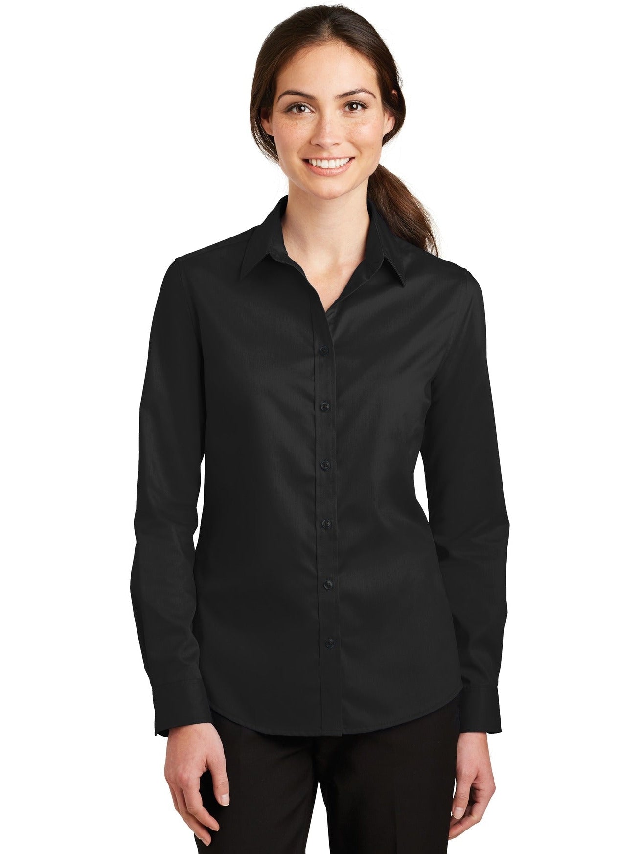 no-logo Port Authority Ladies Superpro Twill Shirt-Regular-Port Authority-Thread Logic