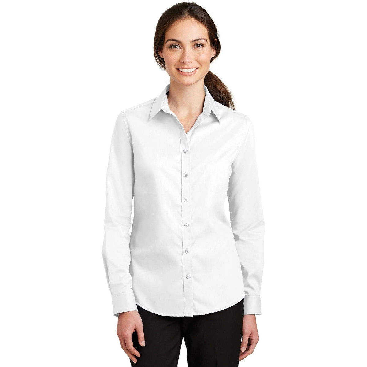 no-logo Port Authority Ladies Superpro Twill Shirt-Regular-Port Authority-Thread Logic