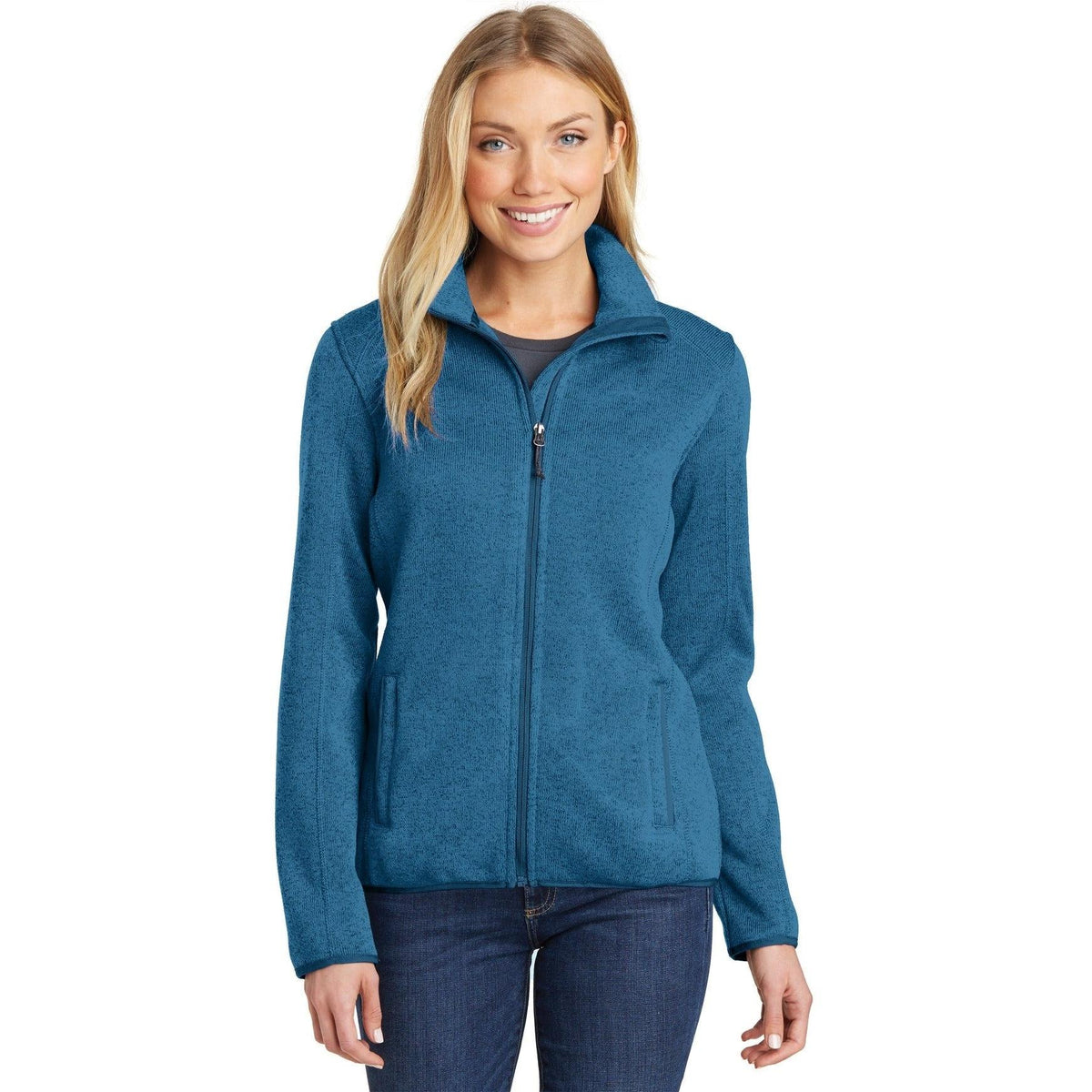 no-logo Port Authority Women's Sweater Fleece Jacket-Regular-Port Authority-Thread Logic