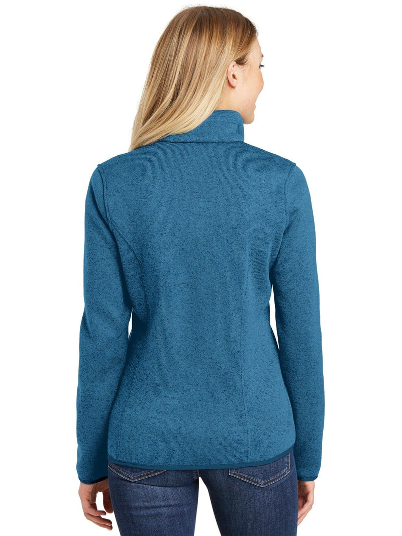 Custom Port Authority Ladies Sweater Fleece Jacket L232 Grey Heather