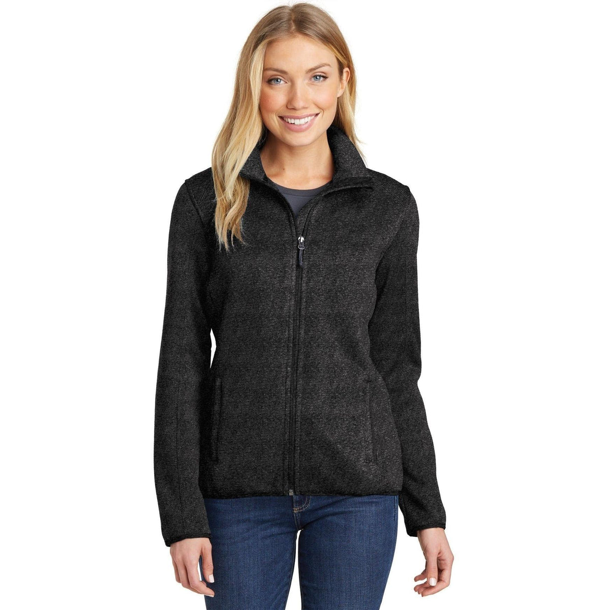 no-logo Port Authority Women's Sweater Fleece Jacket-Regular-Port Authority-Thread Logic