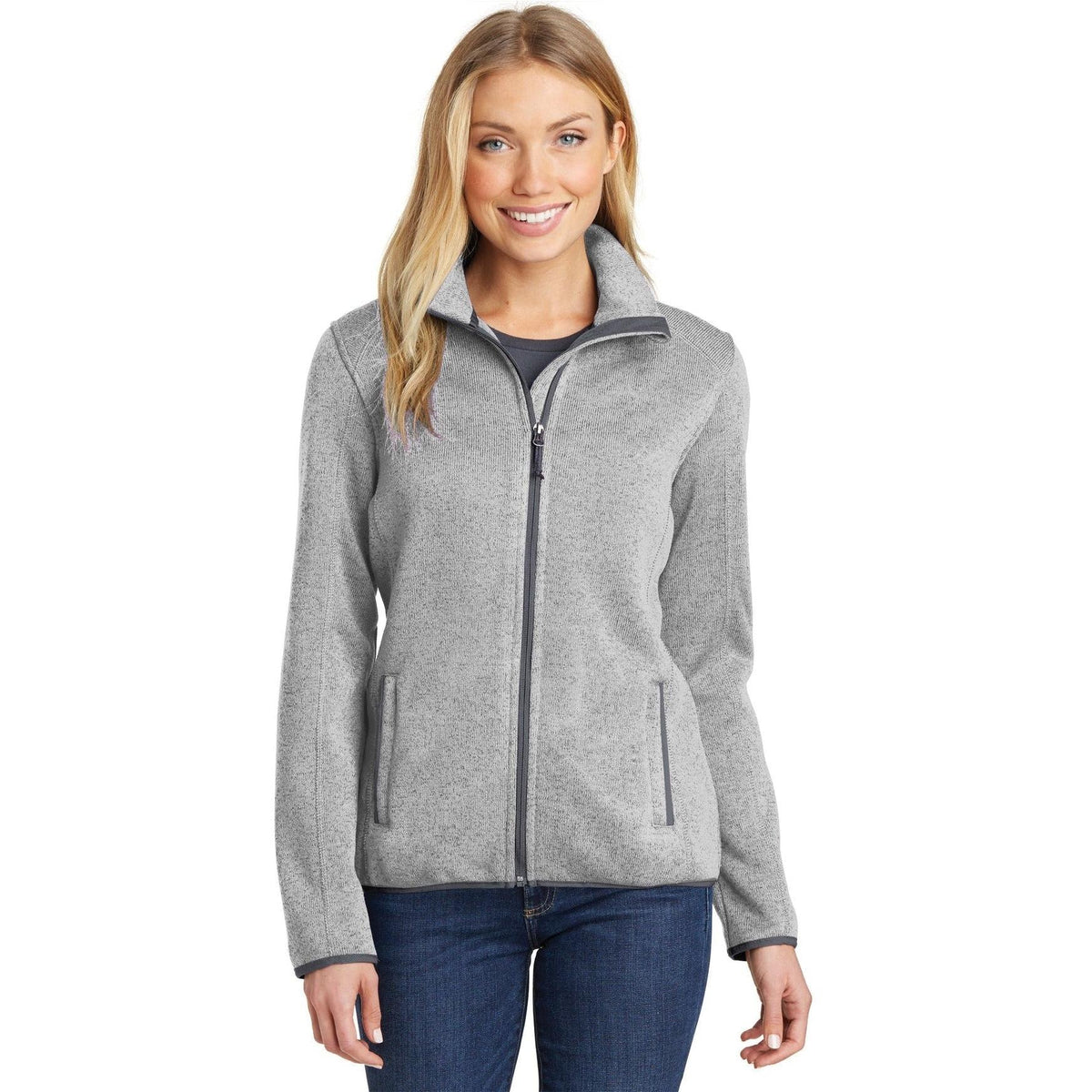 no-logo Port Authority Women's Sweater Fleece Jacket-Regular-Port Authority-Thread Logic