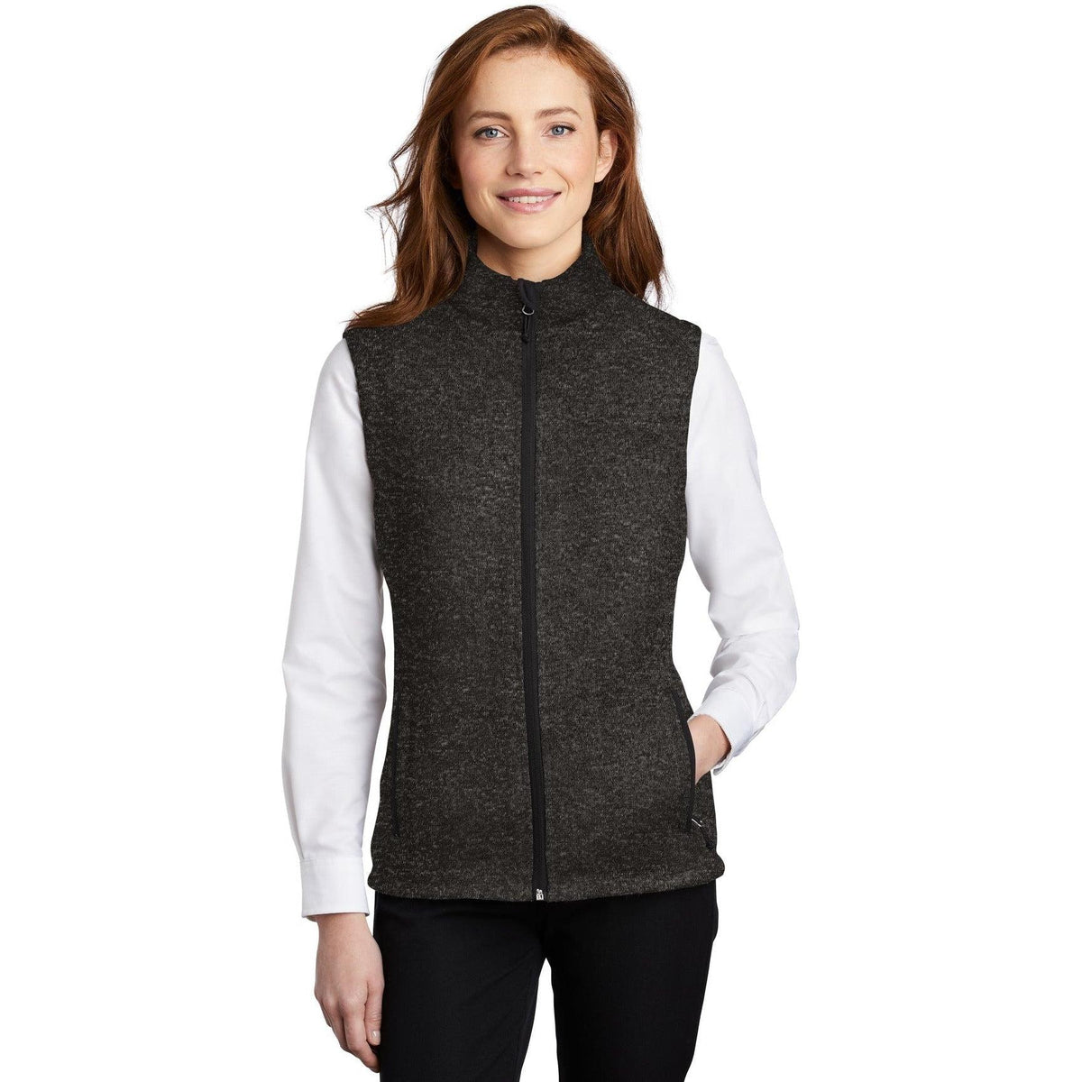 no-logo Port Authority Women's Sweater Fleece Vest-Vests-Port Authority-Thread Logic