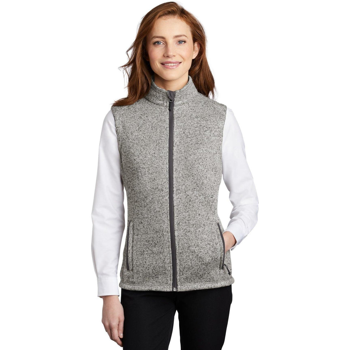 no-logo Port Authority Women's Sweater Fleece Vest-Vests-Port Authority-Thread Logic